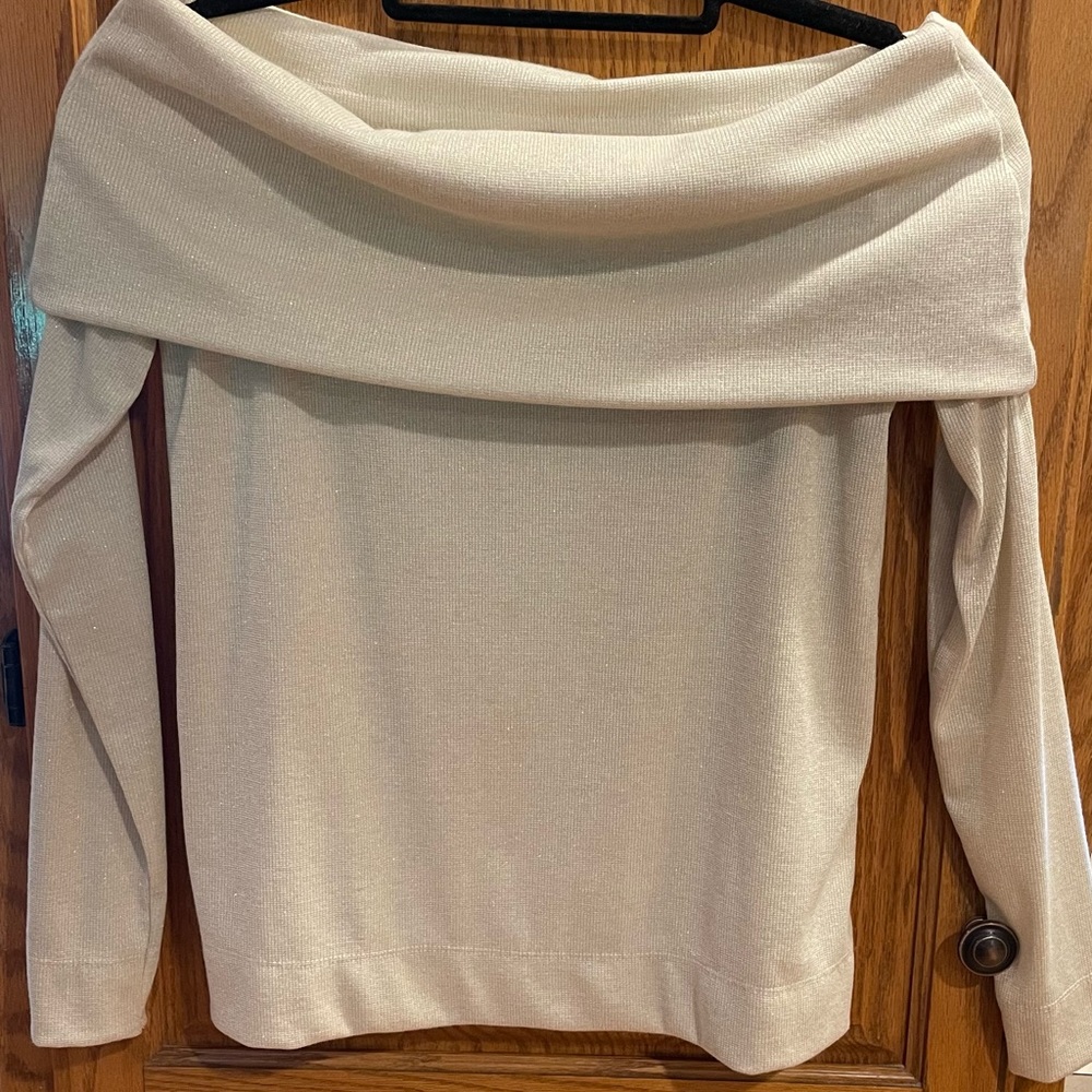 Loft cream sparkle sweater S